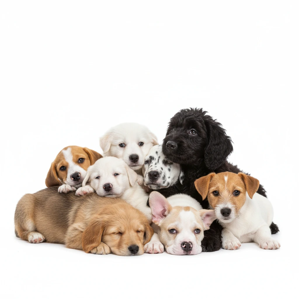 Cuccioli di cane felici